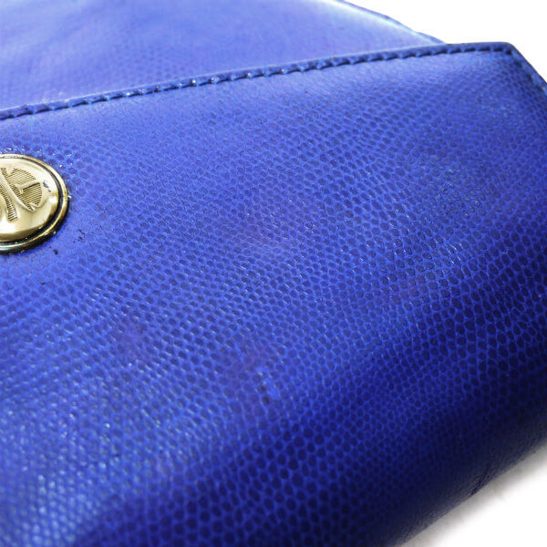 ENRIQUE LOEWE KNAPPE リザード半円ショルダー（青）