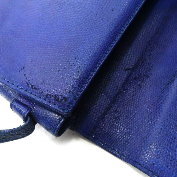 ENRIQUE LOEWE KNAPPE リザード半円ショルダー（青）