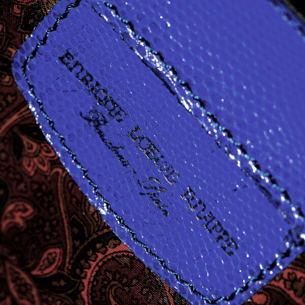 ENRIQUE LOEWE KNAPPE リザード半円ショルダー（青）