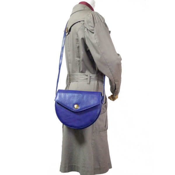 ENRIQUE LOEWE KNAPPE リザード半円ショルダー（青）