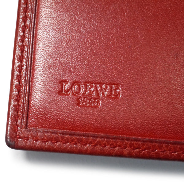 LOEWE　アナグラムロゴ ミニ折財布（赤）