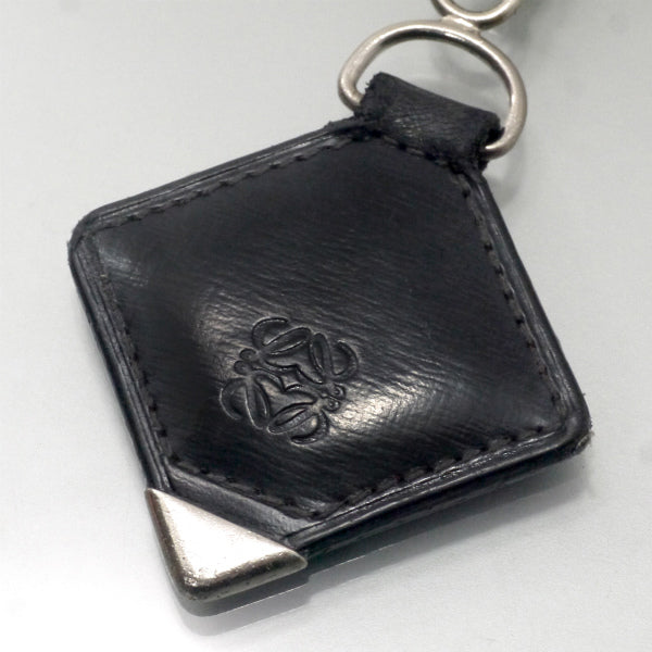 LOEWE　アナグラムロゴレザーキーリング （黒）