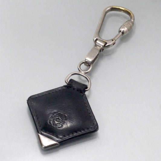 LOEWE　アナグラムロゴレザーキーリング （黒）
