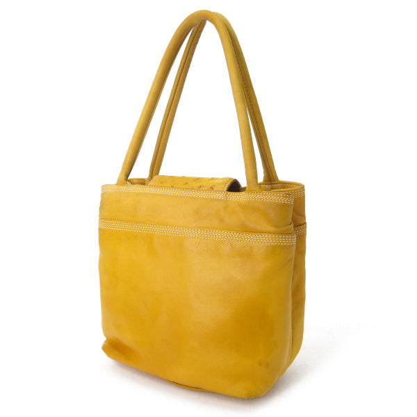 LOEWE　オーストリッチ/ロエベナッパ ミニトート（黄）