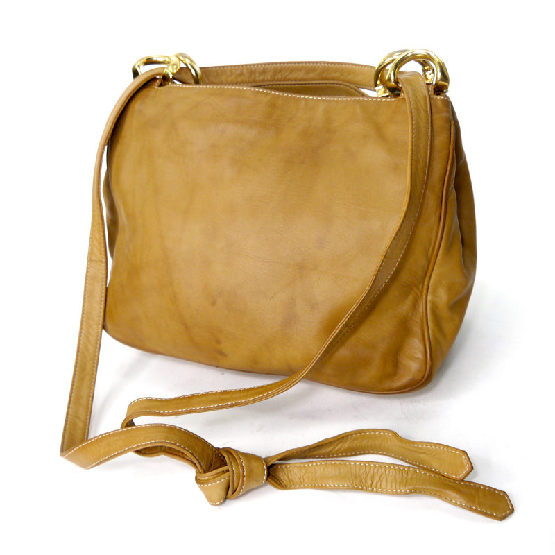 LOEWE　アナグラムロゴ 総革トート&ショルダーバッグ（明茶）