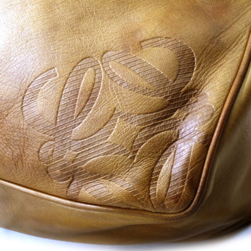 LOEWE　アナグラムロゴ 総革トート&ショルダーバッグ（明茶）