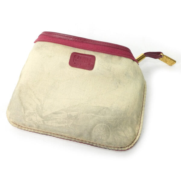 LOEWE　アナグラムロゴ総革ミニポーチ（赤）