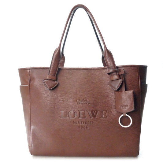 LOEWE　ヘリテージ レザートートバッグ（茶）