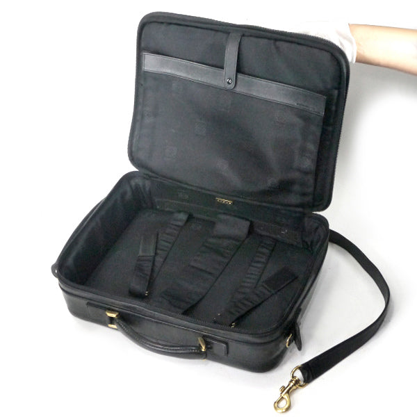 LOEWE　総革ショルダー付ブリーフケース（黒）