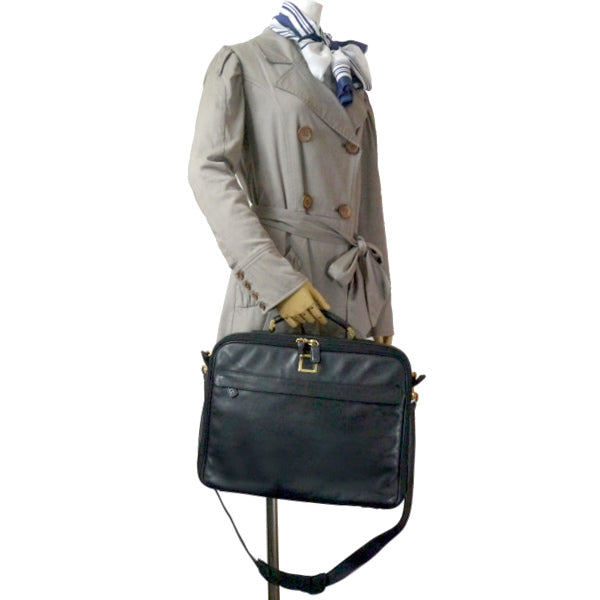 LOEWE　総革ショルダー付ブリーフケース（黒）
