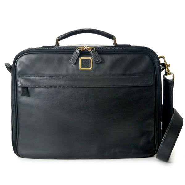 LOEWE　総革ショルダー付ブリーフケース（黒）