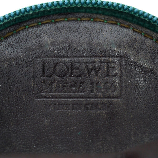 LOEWE　アナグラムロゴ総革コインケース（緑）