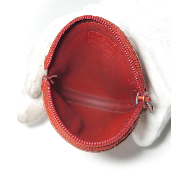 LOEWE　アナグラムロゴ総革コインケース（赤）