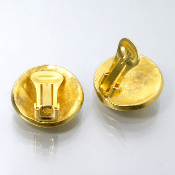 LOEWE　アナグラムロゴ ラウンドイヤリング（ゴールド）