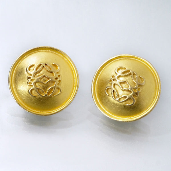 LOEWE　アナグラムロゴ ラウンドイヤリング（ゴールド）