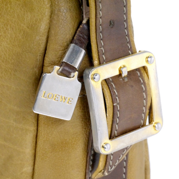 LOEWE　アナグラムロゴ スクエアレザーショルダー（黄）