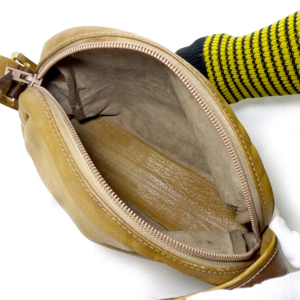 LOEWE　アナグラムロゴ スクエアレザーショルダー（黄）