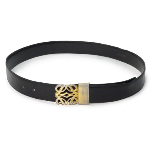 LOEWE　アナグラムロゴバックル レザーベルト（濃茶）