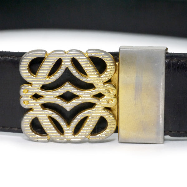 LOEWE　アナグラムロゴバックル レザーベルト（濃茶）