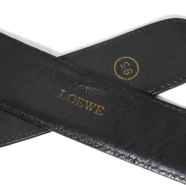 LOEWE　アナグラムロゴバックル レザーベルト（濃茶）