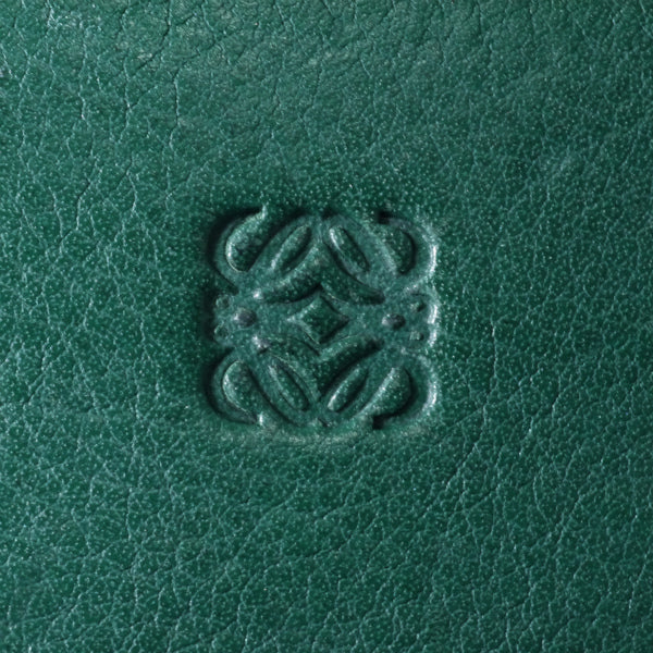 LOEWE　アナグラムロゴ レザーカードケース（緑）