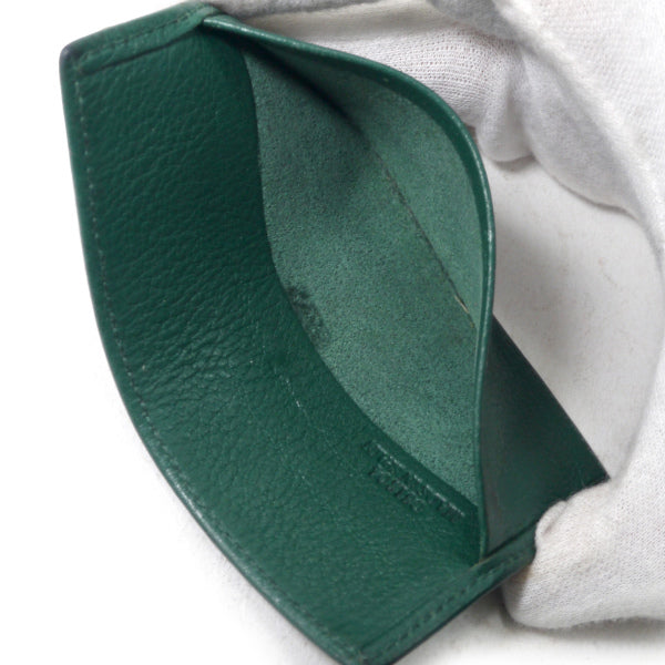 LOEWE　アナグラムロゴ レザーカードケース（緑）