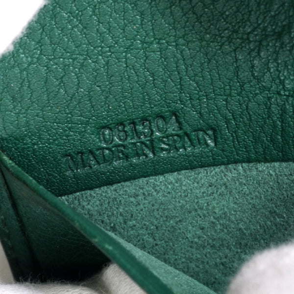 LOEWE　アナグラムロゴ レザーカードケース（緑）