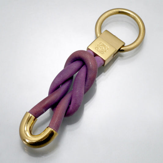 LOEWE　ツイストレザーキーリング （紫/箱付き）