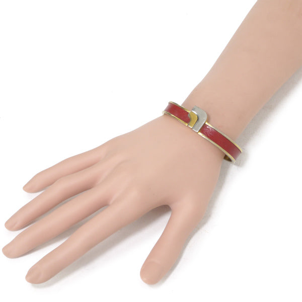 LOEWE　ゴールド×レザー ブレスレット（赤）