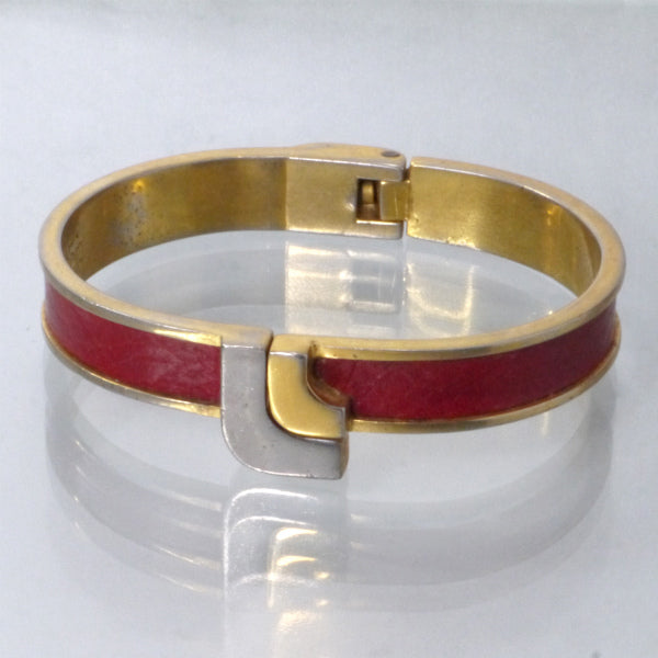 LOEWE　ゴールド×レザー ブレスレット（赤）