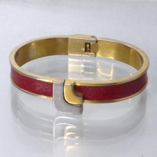 LOEWE　ゴールド×レザー ブレスレット（赤）