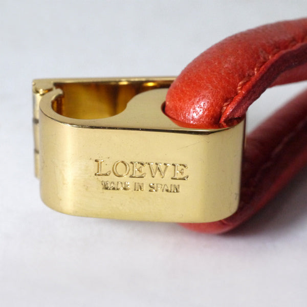 LOEWE　アナグラムロゴ レザー２連ブレスレット（オレンジ）