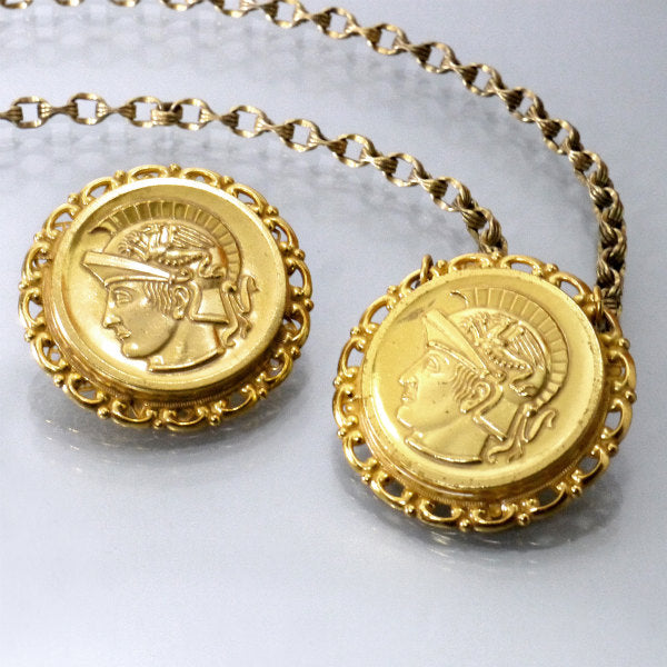 MIRIAM HASKELL 80sコインモチーフ ネックレス&ブローチSET