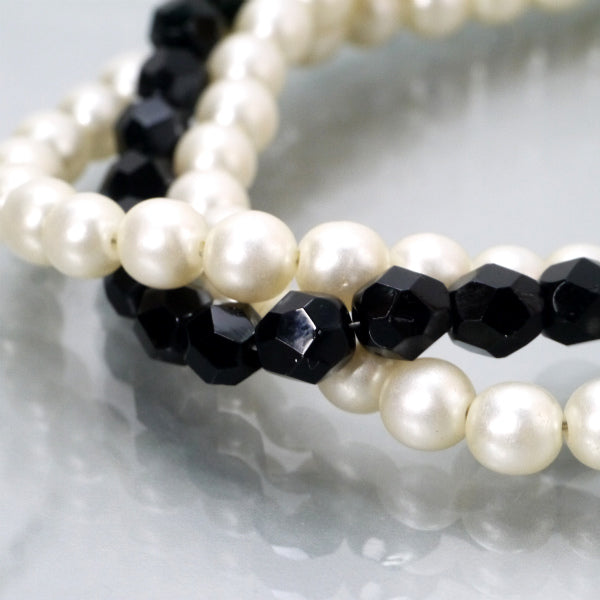 MIRIAM HASKELL 80sパール×ビーズ３連ネックレス