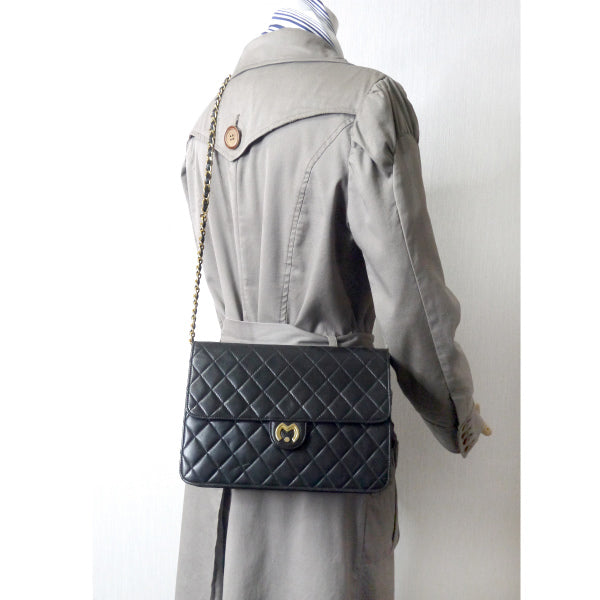 mila schon　キルティングレザー チェーンバッグ（黒）