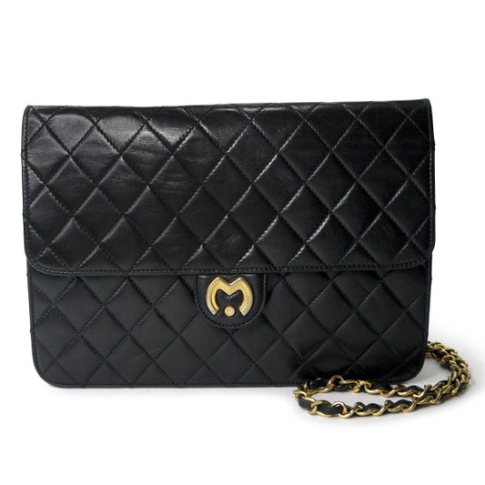 mila schon　キルティングレザー チェーンバッグ（黒）