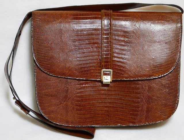 NINA RICCI 　リザード皮2wayショルダー（茶）