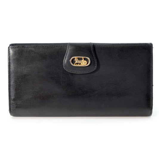 OLD CELINE 馬車金具レザー長財布（黒）