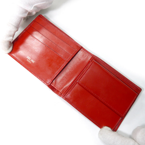 OLD CELINE  ビット金具レザー折り財布（赤）