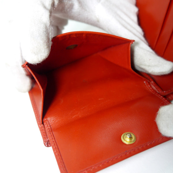OLD CELINE  ビット金具レザー折り財布（赤）