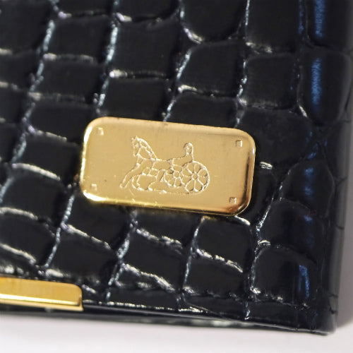 OLD Celine <訳あり>4連キーケース（クロコダイル・黒）