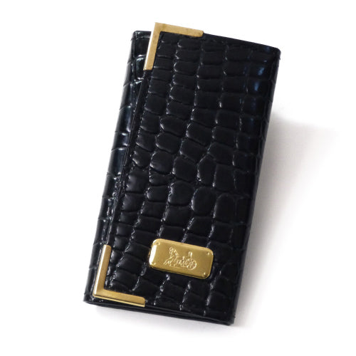 OLD Celine <訳あり>4連キーケース（クロコダイル・黒）