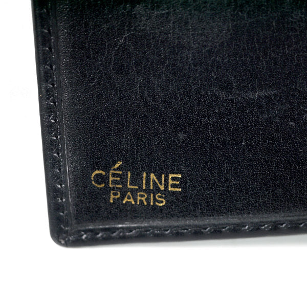 OLD CELINE 馬車金具レザーがま口折り財布（黒）
