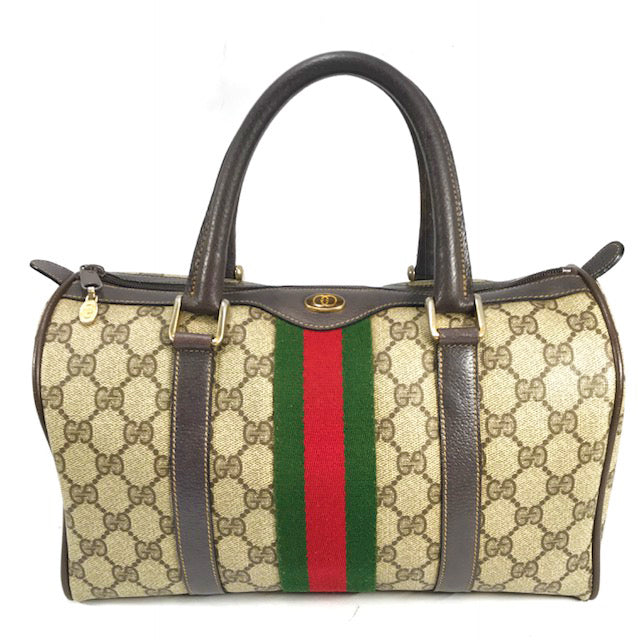 OLD Gucci 定番ボストン（茶・中）