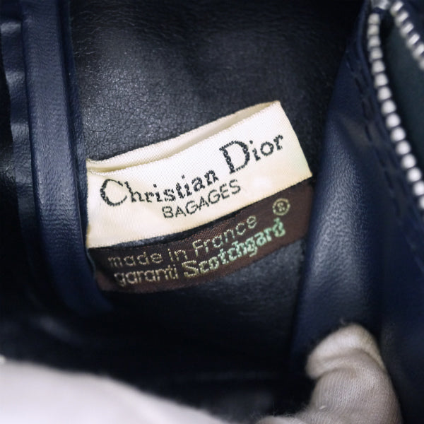 OLD Dior トロッター柄定番ボストン（青/中/斜ライン）