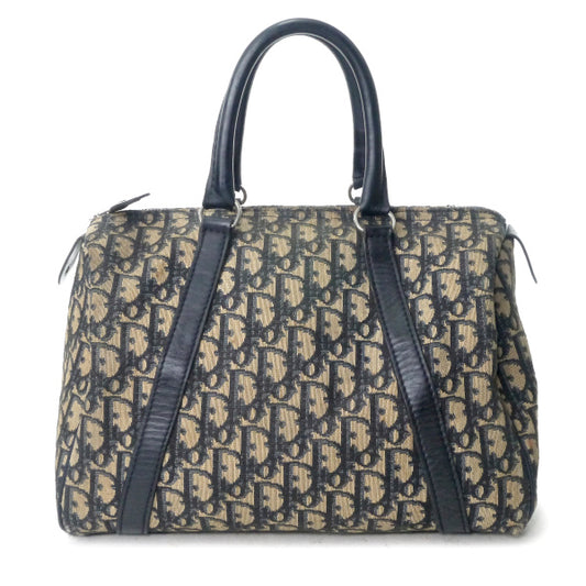 OLD Dior トロッター柄定番ボストン（青/中/斜ライン）