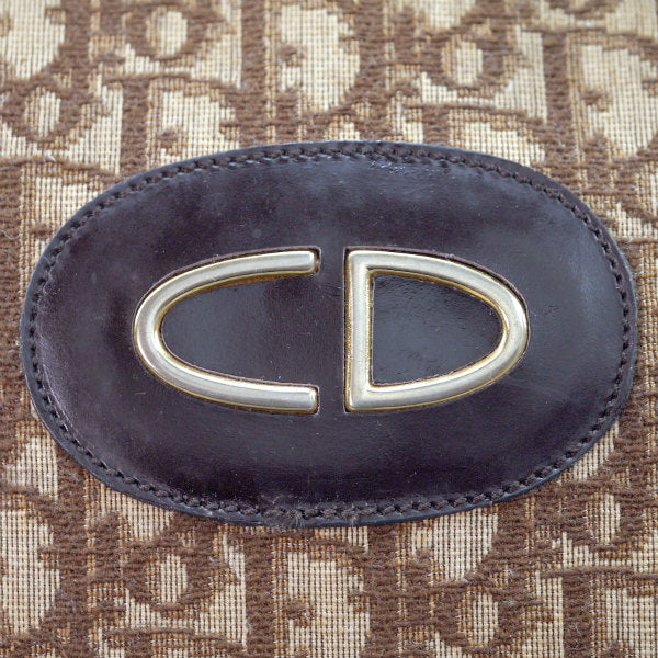 OLD Dior トロッター柄丸形ボストン（茶・中）