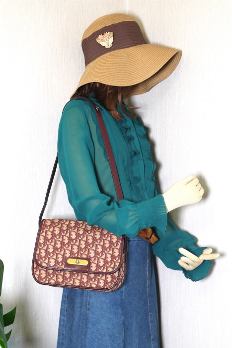 OLD Dior ＜訳あり＞トロッターミニショルダー（赤系）