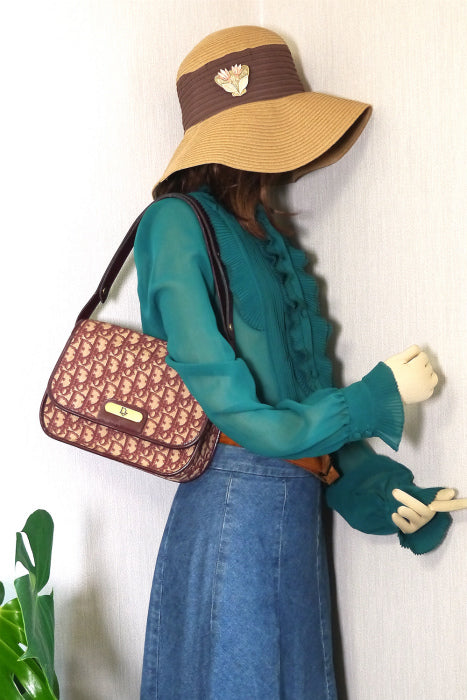 OLD Dior ＜訳あり＞トロッターミニショルダー（赤系）