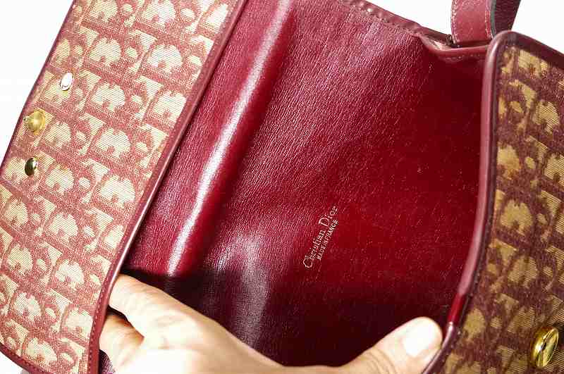 OLD Dior ＜訳あり＞トロッターミニショルダー（赤系）